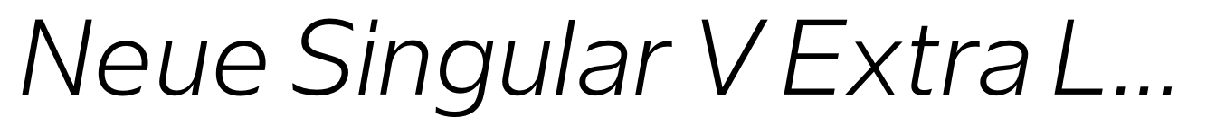 Neue Singular V Extra Light Italic